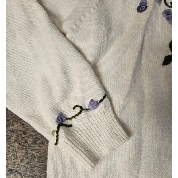 Alfred Dunner Vintage Floral Embroidered Sweater L - Picture 4 of 7